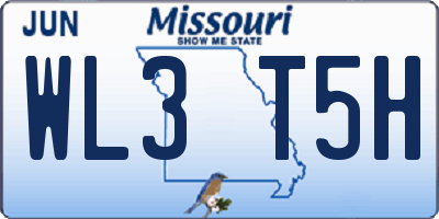 MO license plate WL3T5H