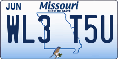 MO license plate WL3T5U