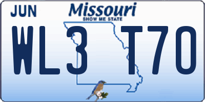 MO license plate WL3T7O
