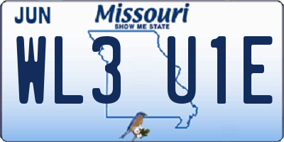 MO license plate WL3U1E