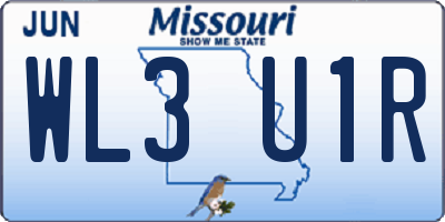 MO license plate WL3U1R