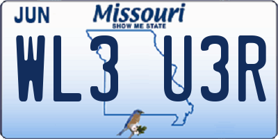 MO license plate WL3U3R