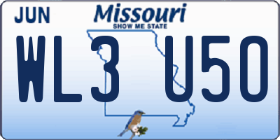 MO license plate WL3U5O