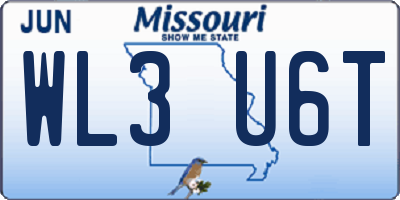 MO license plate WL3U6T