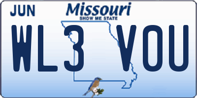 MO license plate WL3V0U