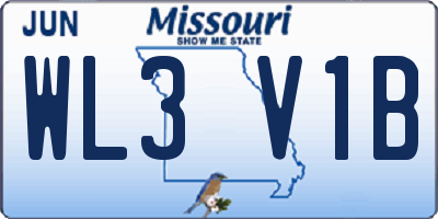 MO license plate WL3V1B