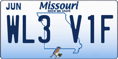 MO license plate WL3V1F