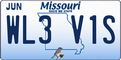 MO license plate WL3V1S