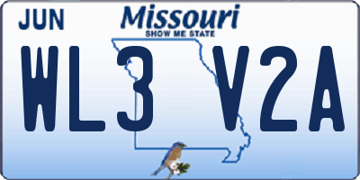MO license plate WL3V2A