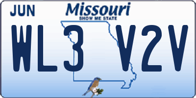 MO license plate WL3V2V