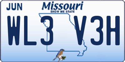 MO license plate WL3V3H