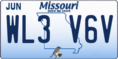 MO license plate WL3V6V
