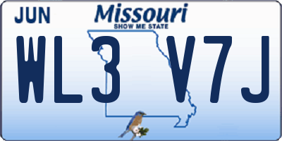 MO license plate WL3V7J
