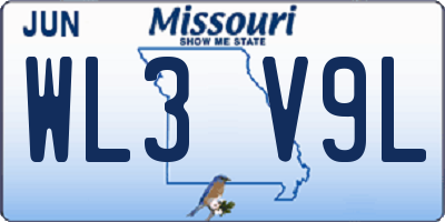 MO license plate WL3V9L
