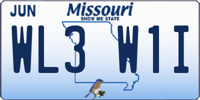 MO license plate WL3W1I