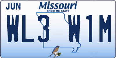 MO license plate WL3W1M