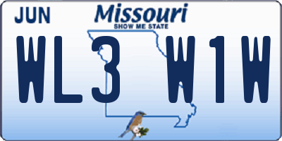 MO license plate WL3W1W
