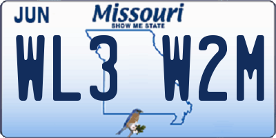 MO license plate WL3W2M