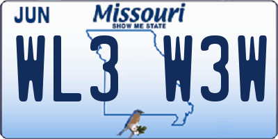 MO license plate WL3W3W