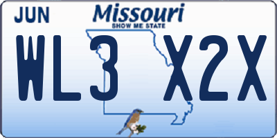 MO license plate WL3X2X