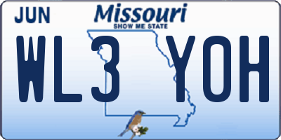 MO license plate WL3Y0H