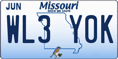 MO license plate WL3Y0K