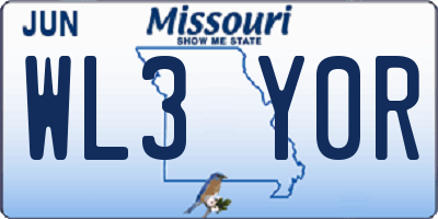 MO license plate WL3Y0R