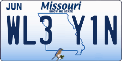 MO license plate WL3Y1N