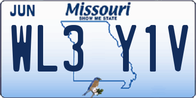 MO license plate WL3Y1V
