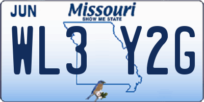 MO license plate WL3Y2G