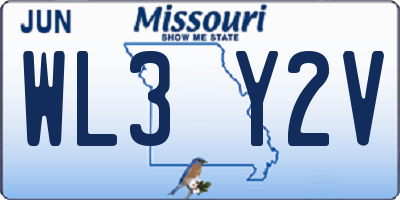 MO license plate WL3Y2V