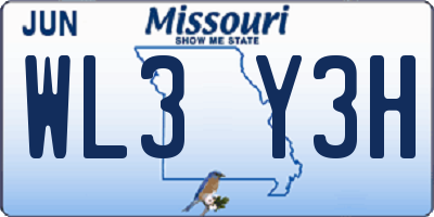 MO license plate WL3Y3H