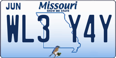 MO license plate WL3Y4Y