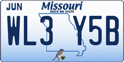 MO license plate WL3Y5B
