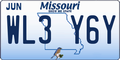 MO license plate WL3Y6Y