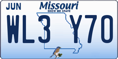 MO license plate WL3Y7O