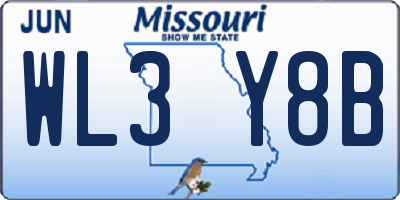 MO license plate WL3Y8B