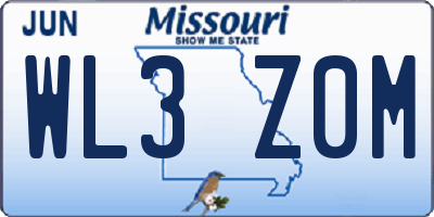MO license plate WL3Z0M