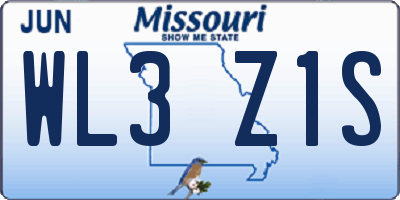 MO license plate WL3Z1S