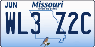 MO license plate WL3Z2C