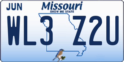MO license plate WL3Z2U