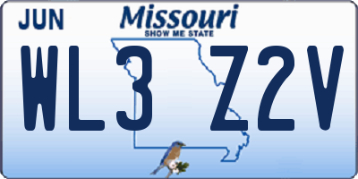 MO license plate WL3Z2V