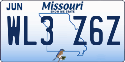 MO license plate WL3Z6Z
