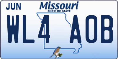 MO license plate WL4A0B