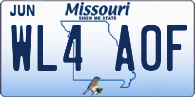 MO license plate WL4A0F