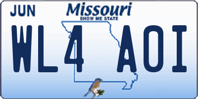 MO license plate WL4A0I