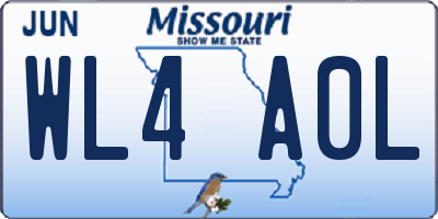 MO license plate WL4A0L