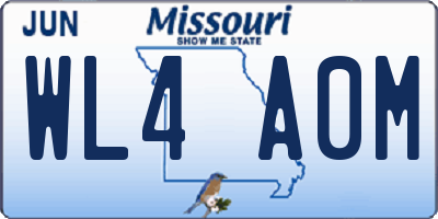 MO license plate WL4A0M