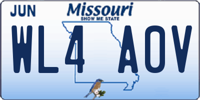 MO license plate WL4A0V