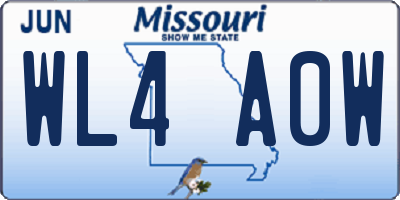 MO license plate WL4A0W